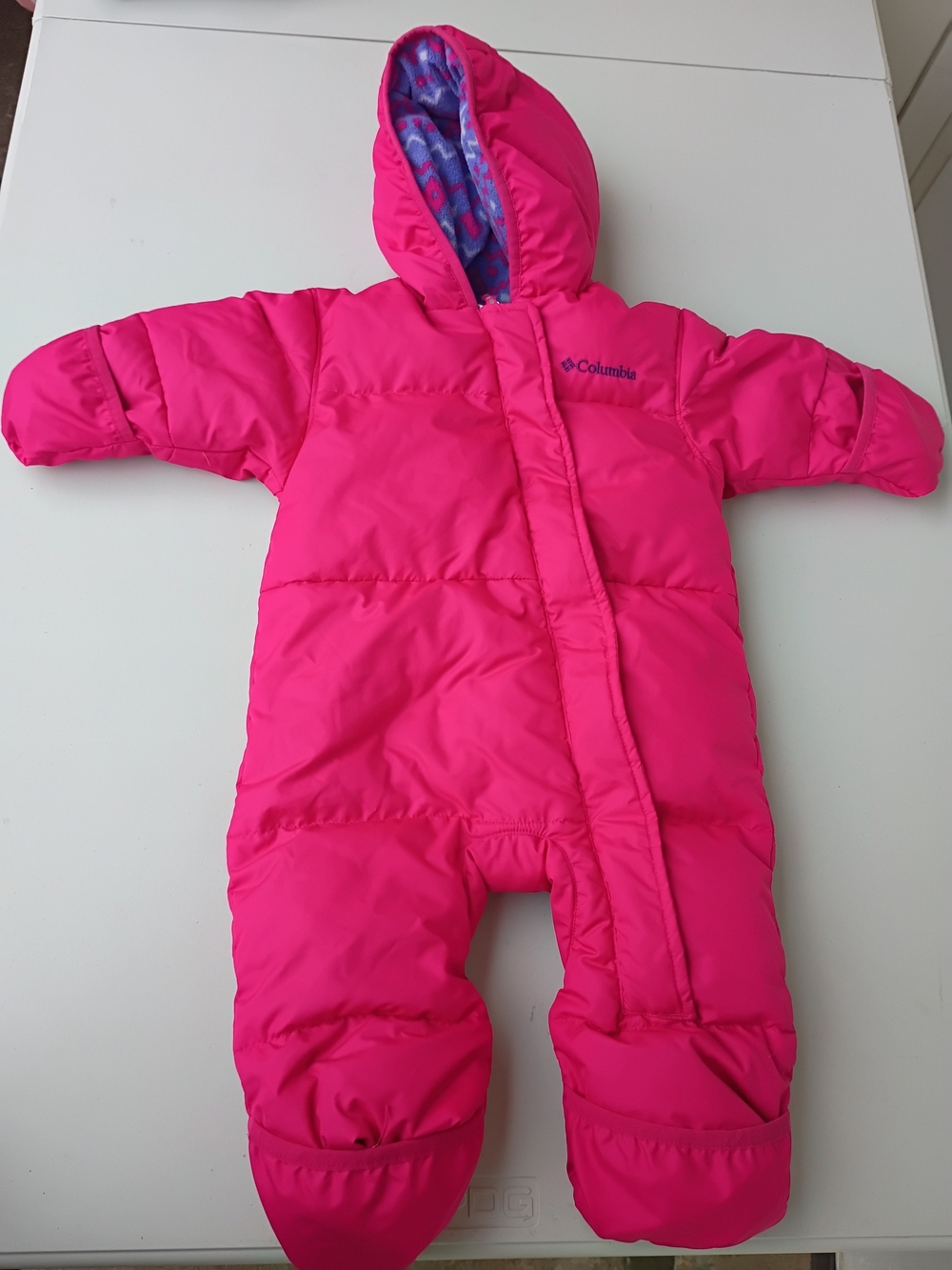 Columbia Snuggly Bunny Bunting Snowsuit Girls Size 6 12 Months